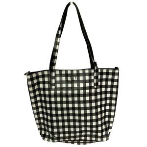 Leigh Reversible Crossbody Tote Black & White Gingham – Adj Strap, Excellent PO